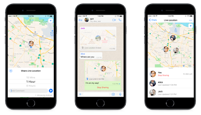 Whatsapp live location sharing now available for ios and android