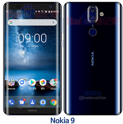 Sketches of Nokia 9, blue color