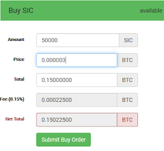 how to buy sic on coinexchange