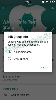 only admin can edit the group icon and infos