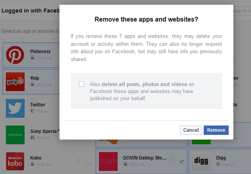 facebook app removal