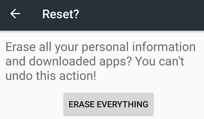 Factory reset