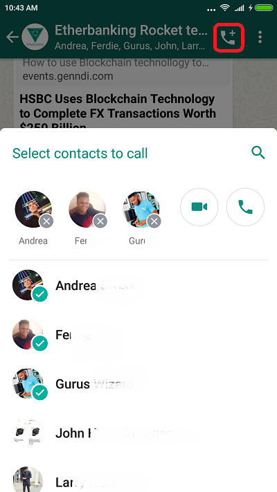 whatsapp group video call
