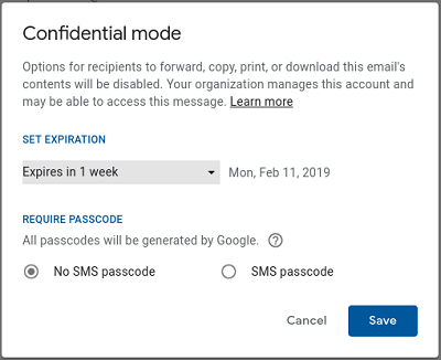 Google Confidential Mode