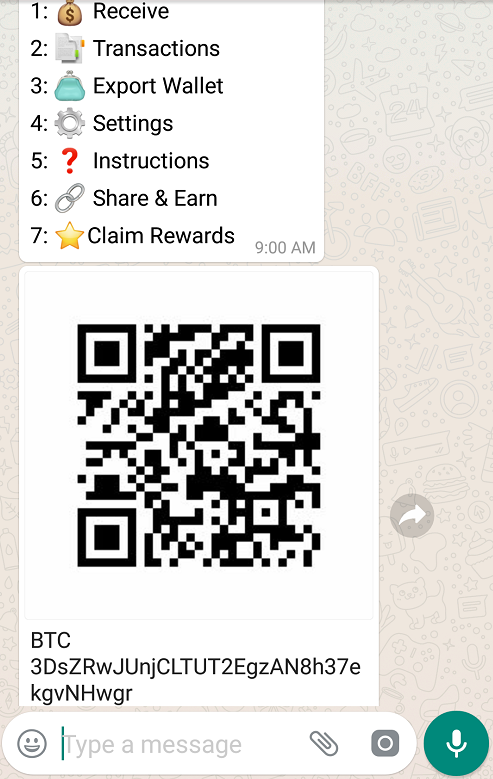 bitcoin whatsapp accept