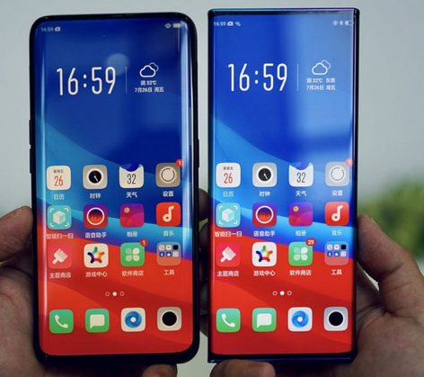 OPPO waterfall screen