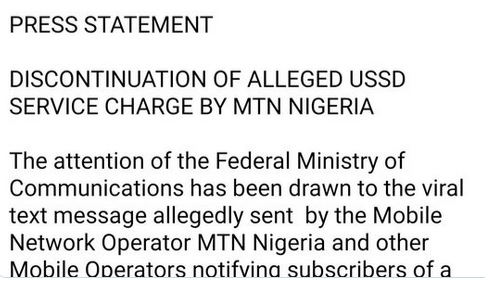 MTN USSD charges