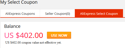AliExpress Select coupons