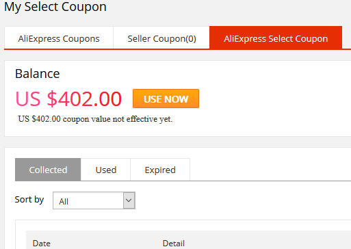Aliexpress coupons