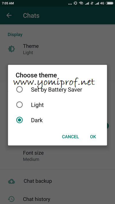 WhatsApp Dark Theme