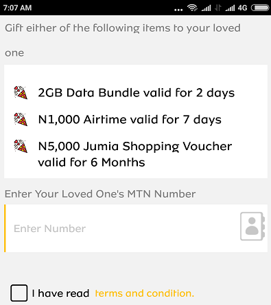 MTN Valentine day offer