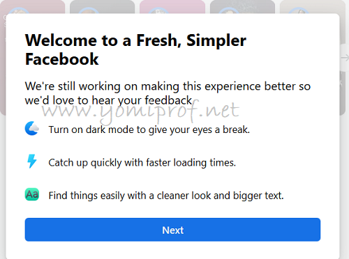 Facebook dark mode redesign