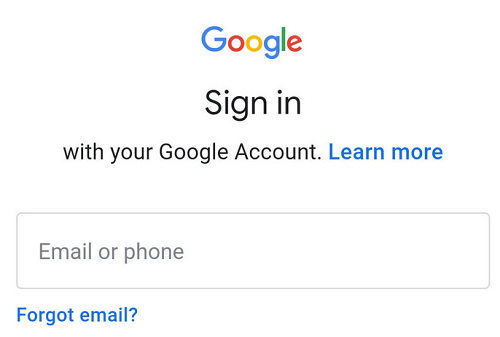 Google Sign in