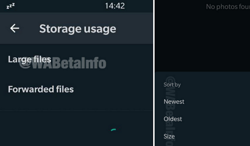 Whatsapp storage features