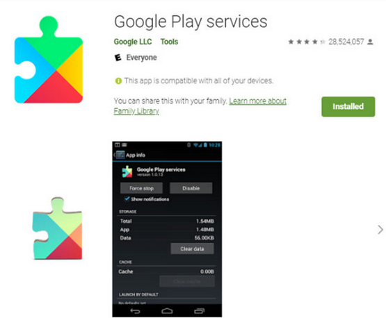 Google play service fixes error