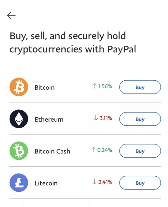 payPal cryptocurrency