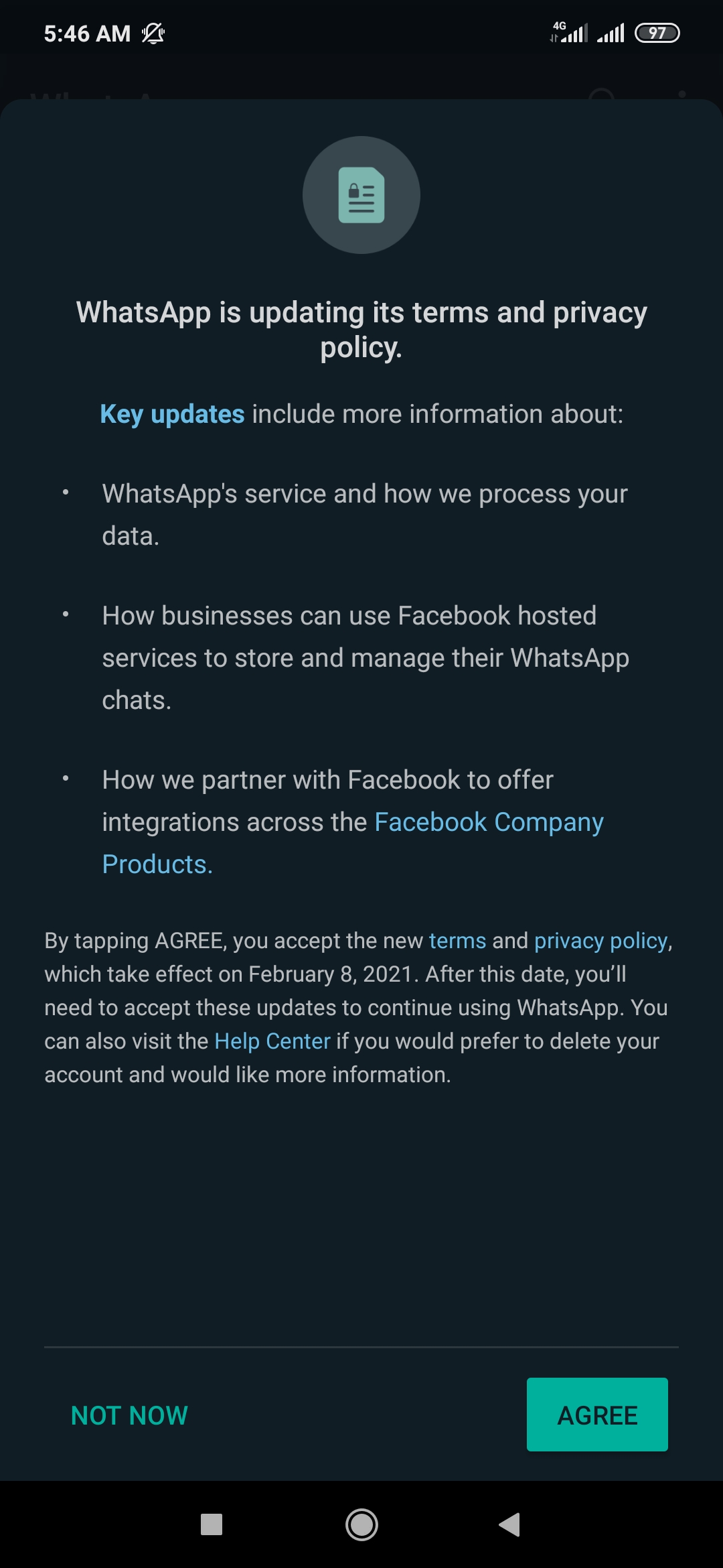 WhatsApp new privacy policy 