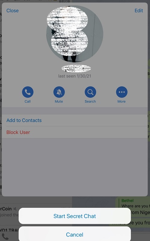 Telegram secret chats