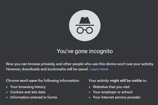 Incognito mode