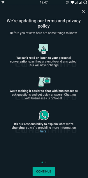 No Going Back on Our New Privacy Policy Update WhatsApp