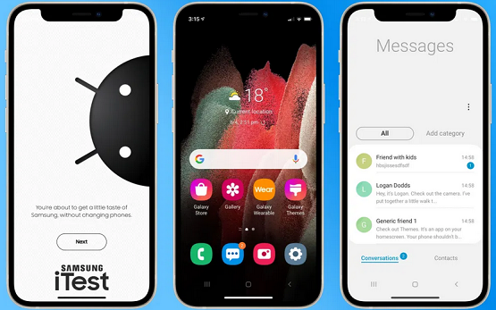 Samsung has launched a website called “iTest” in a bit to win over iPhone users. The site allows iPhone users to get a little taste of Samsung all from within their iPhone.