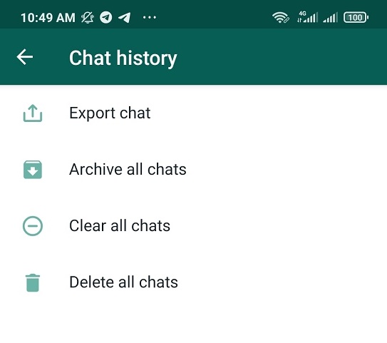 WhatsApp chats backup