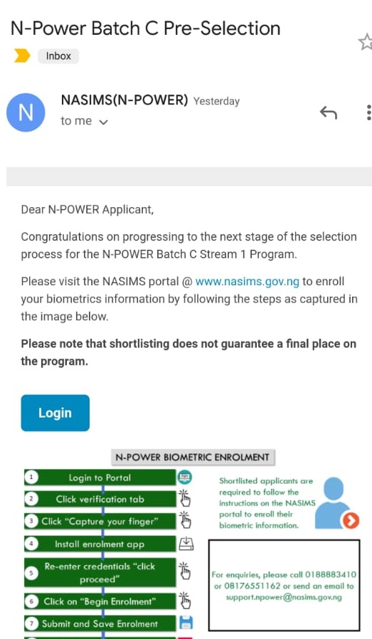 npower batch c