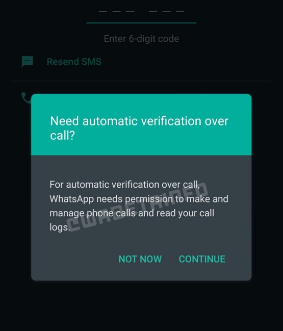 whatsapp flash calls