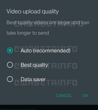 WhatsApp video quality