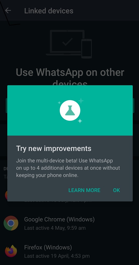 WhatsApp Multi device feature