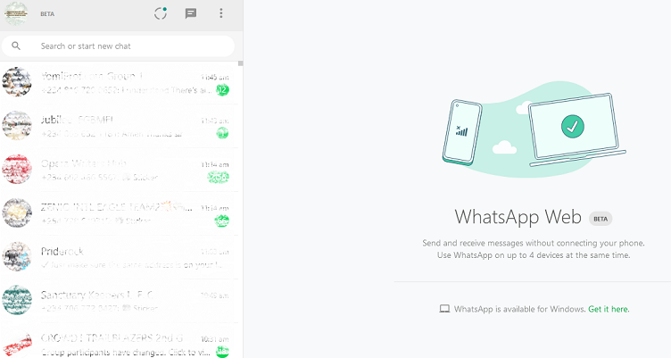 WhatsApp web multi device beta