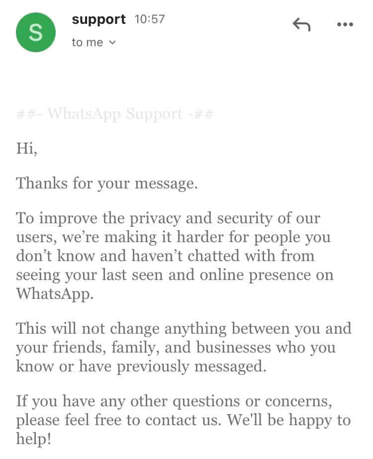 whatsapp last seen privacy