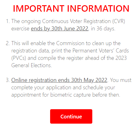  PVC voters registration