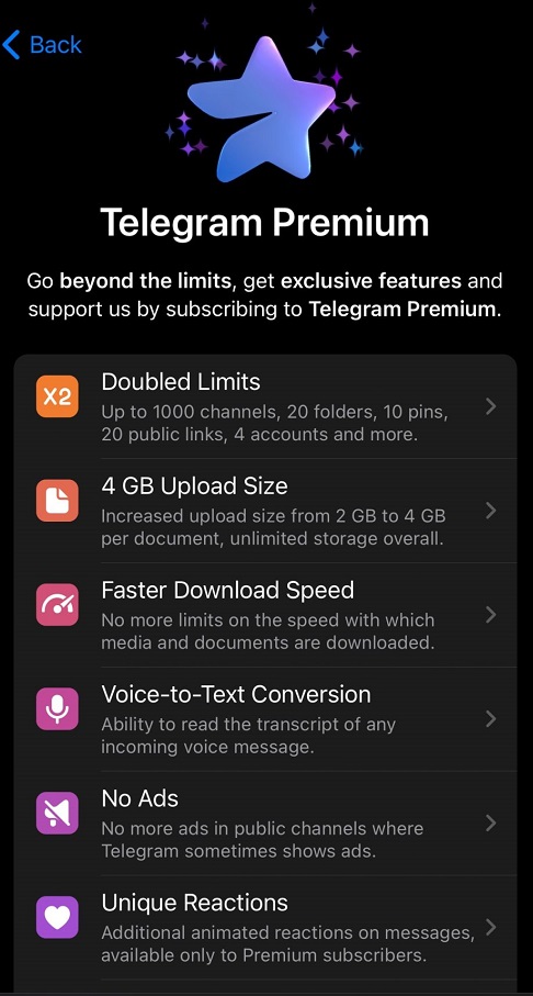 Telegram premium 