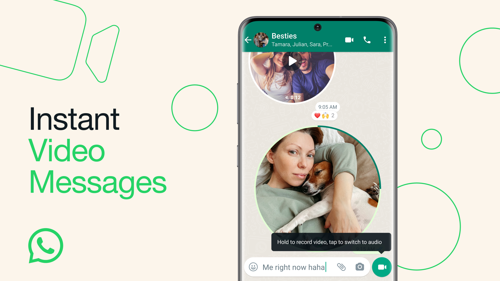 Whatsapp instant video messaging